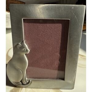 Seagull Vintage 1985 Pewter Kitten Kitty Cat Photo Frame 5x4” Silver